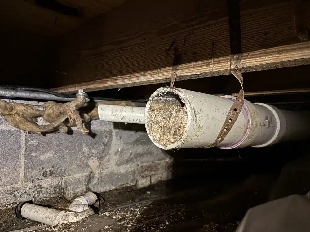 clogged drain line