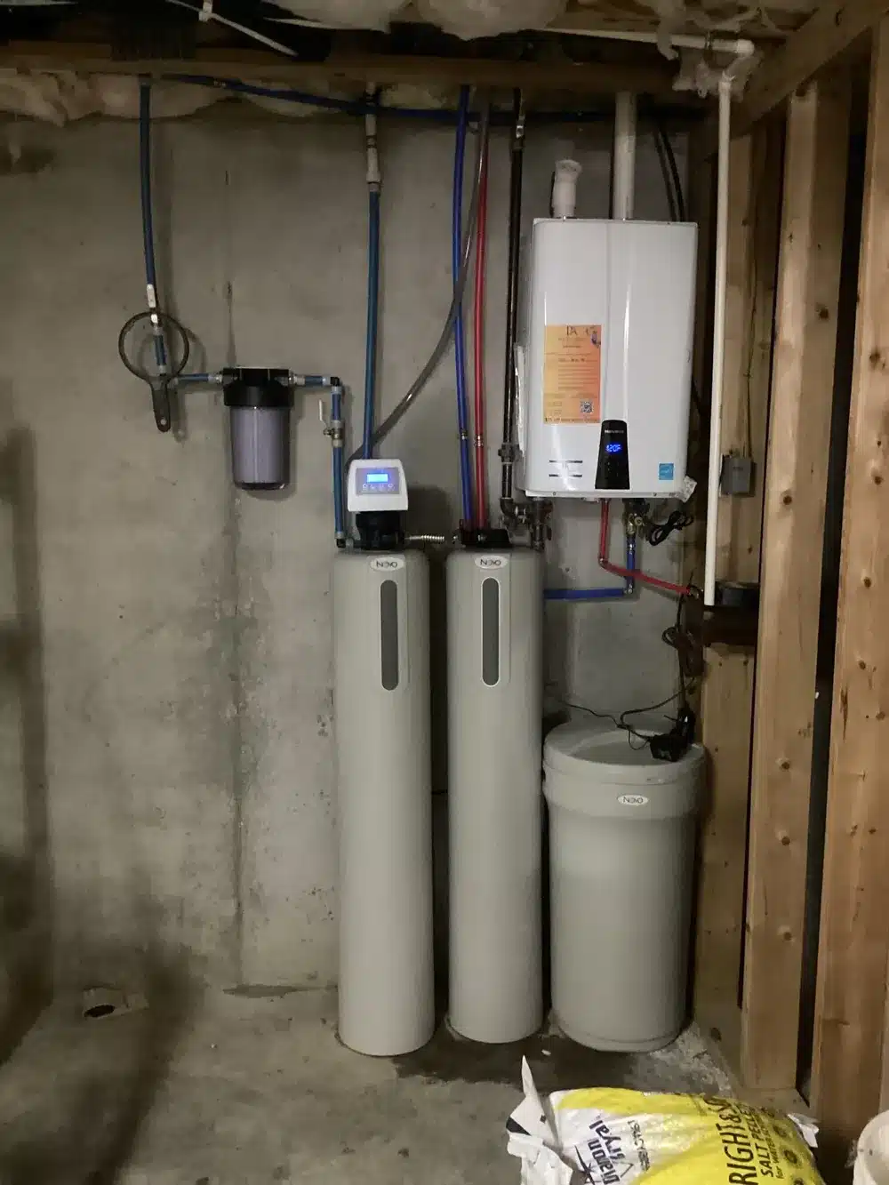 tankless water heater and water filtration system